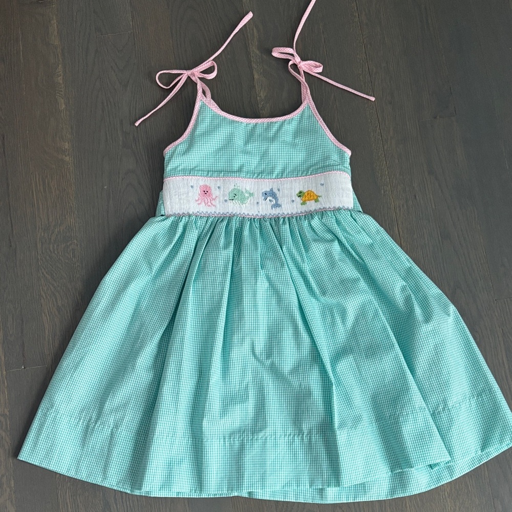 Lulu Bebe smocked sea life dress size 4t EUC